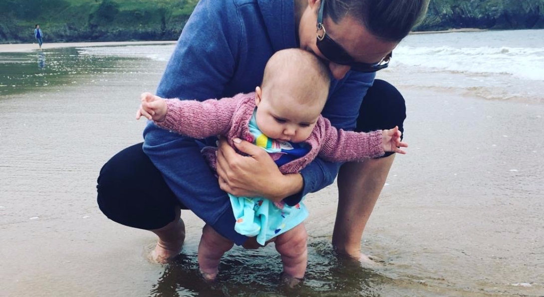 Dad and Baby at the beach